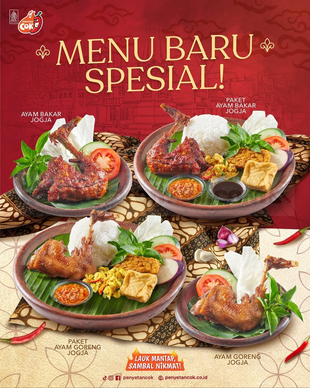Promo Penyetan Cok Menu Baru! Ayam Goreng Jogja dan Ayam Bakar Jogja Promo Penyetan Cok Menu Baru! Ayam Goreng Jogja dan Ayam Bakar Jogja