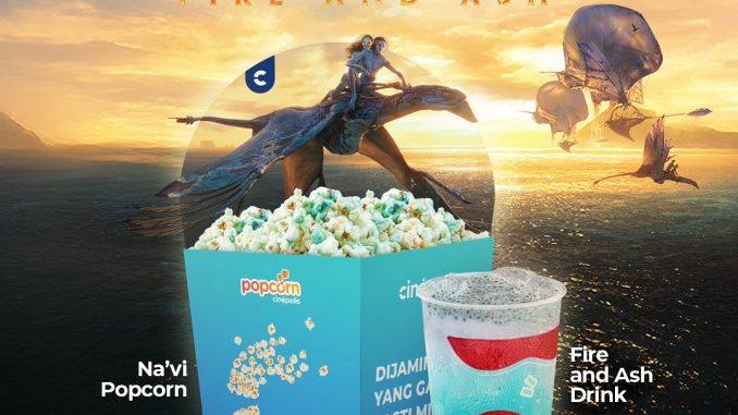 Promo Cinepolis Avatar Fire And Ash Combo mulai Rp. 85.000 dengan pilihan paket Blue, Red, dan Yellow