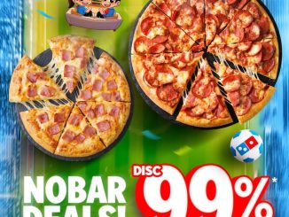 Promo Domino's Pizza Nobar Deals Diskon 99% medium pizza kedua periode 15-16 Juni 2026