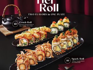 Promo GION Sushi His & Her Roll Rp. 80.000 dengan dua varian roll dalam satu plate