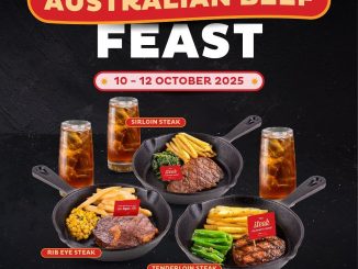 Promo Steak Hotel by HOLYCOW! 10.10 Double Date Free Iced Tea berlaku 10–12 Oktober 2025 untuk pembelian Australian Prime Cut Steak dine-in.