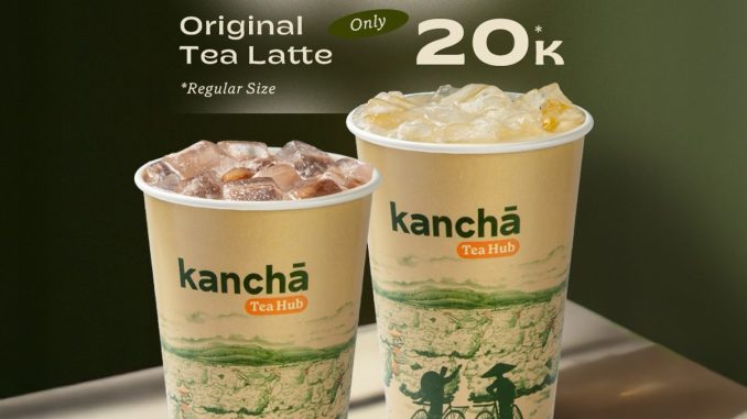 Promo Kancha Monday Madness Original Tea Latte Rp20.000 berlaku setiap Senin bulan Agustus 2025 pukul 13.00–20.00