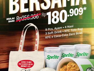 Promo KFC Bucket Bersama Mulai Rp. 180.909 paket 9 ayam 4 nasi 3 soft drink bonus tote bag dan bowl