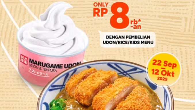 Promo Marugame Udon Sweet Treat Ice Cream Rp8.000 berlaku 22 September – 12 Oktober 2025 dine-in di outlet tertentu