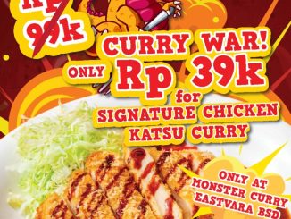 Promo Monster Curry Curry War Rp39.000 mulai 29 Agustus 2025 di Eastvara BSD, Signature Chicken Katsu Curry terbatas 100 porsi per hari