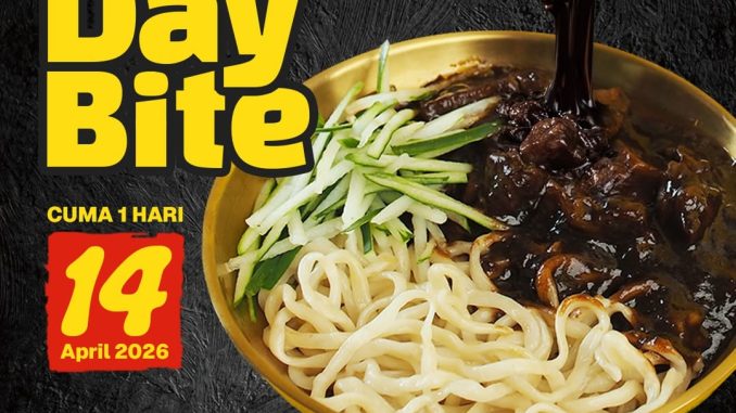 Promo Mujigae Black Day Bite Jajangmyeon Rp. 37.000 gratis kimchi 14 April 2026