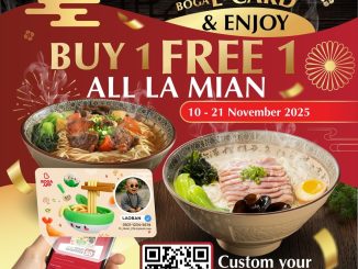 Promotional offer for noodle dishes.