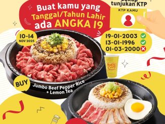 promo Pepper Lunch Buy 1 Get 1 spesial anniversary berlaku 10–14 November 2025 untuk pelanggan dengan angka 19 di tanggal atau tahun lahir