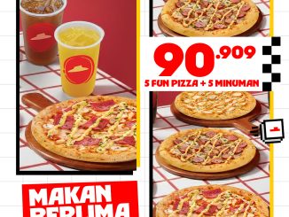 Promo PHD Extra Fun Box 5 Pizza Rp. 90.909 dengan pilihan topping favorit