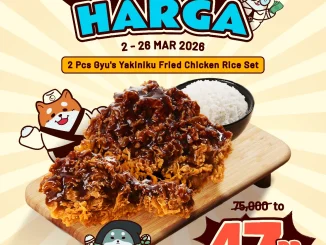 Promo San Gyu 2 Yakiniku Fried Chicken Rice Set Rp. 47 ribuan via GoFood