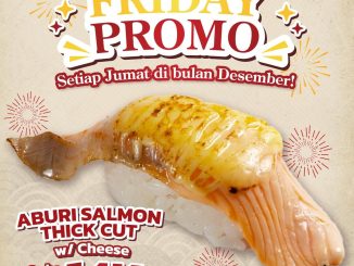 Promo Sushiro Aburi Salmon Thick Cut dengan Cheese Rp. 14.000 setiap Jumat Desember 2025