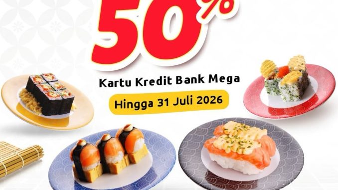 Promo Tom Sushi Makan Bareng Mega Hemat 50% potongan hingga Rp. 500.000 di Trans Icon Mall Surabaya