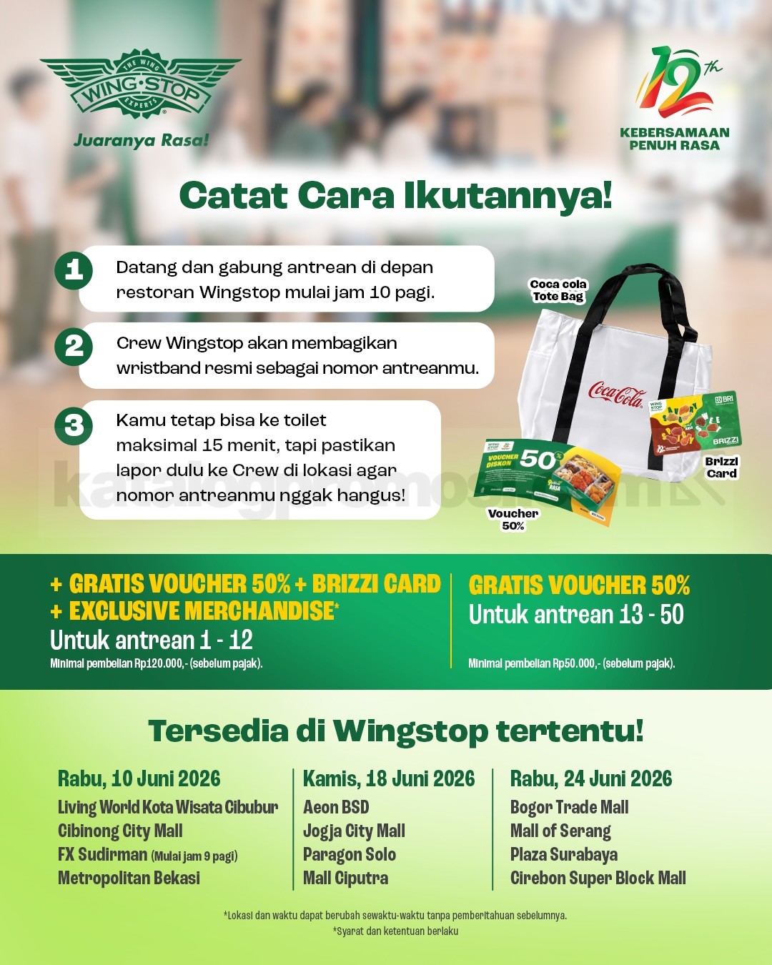 Promo Wingstop Anniversary Ke-12 Makan Gratis Setahun Promo Wingstop Anniversary Ke-12 Makan Gratis Setahun 1