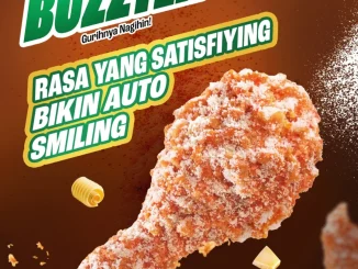 Promo Wingstop Buzzter rasa baru gurih nagihin dengan kombinasi savory, cheesy, buttery dan pedas–manis.