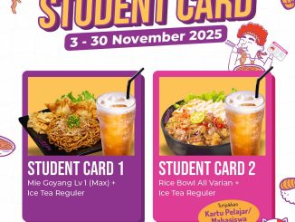 Promo Wizzmie Student Card menu pelajar mulai Rp.15.454 dengan pilihan mie dan rice bowl di cabang tertentu