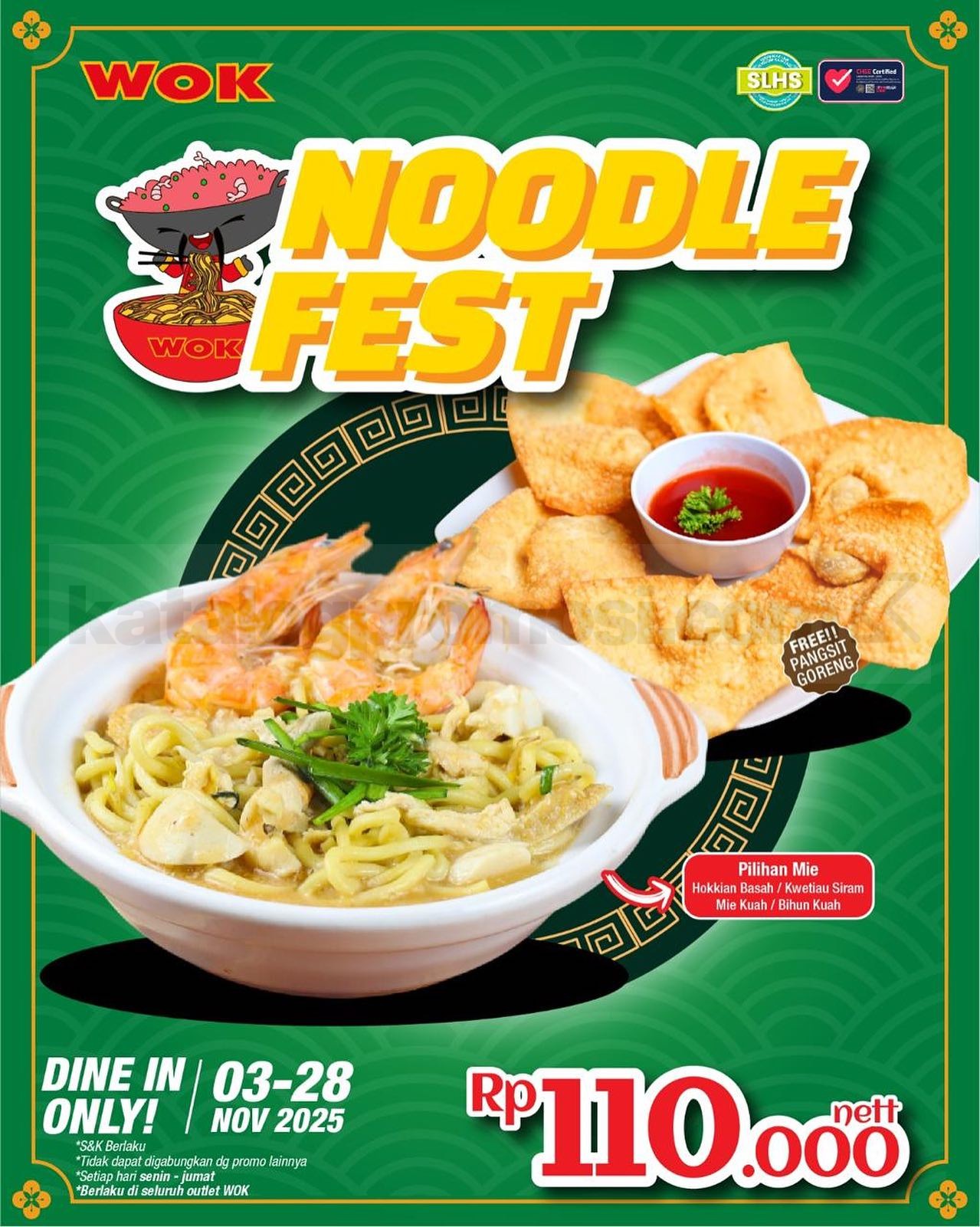 Promo WOK Restaurant Noodle Fest Menu Favorit cuma Rp 110.000