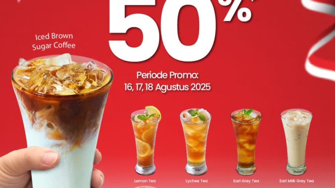 Promo Ta Wan Merdeka Diskon 50% untuk Minuman Favorit