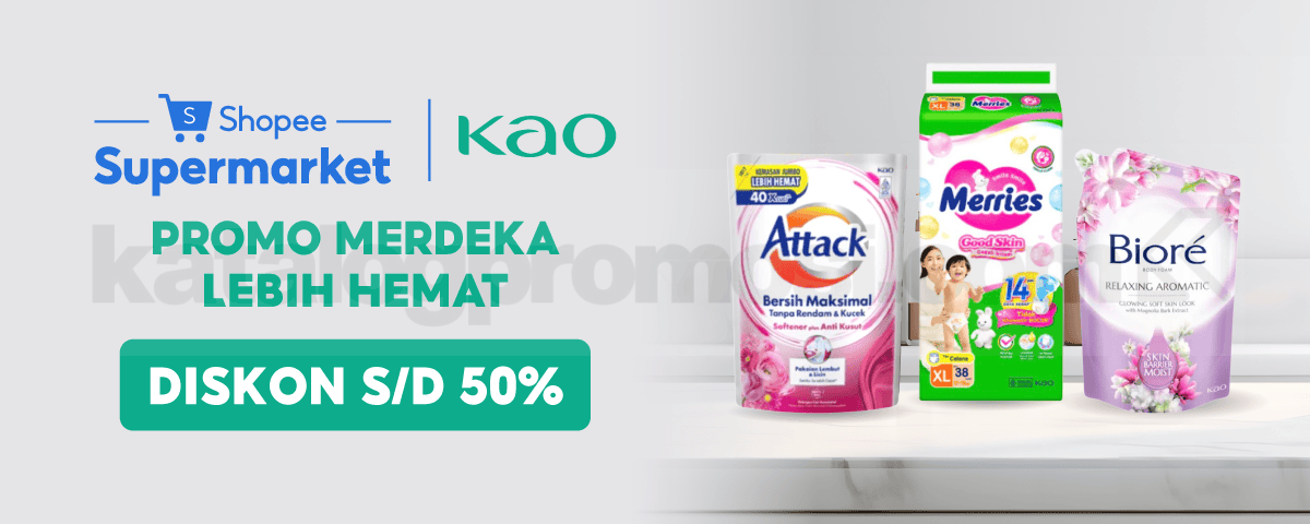 KAO Promo Merdeka di Shopee Supermarket Diskon hingga 50%