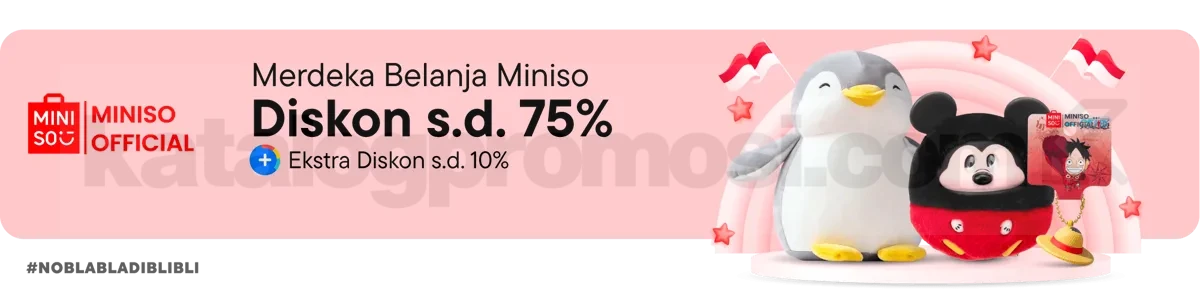 Merdeka Belanja Miniso di Blibli Diskon hingga 75% + Ekstra Diskon 10%