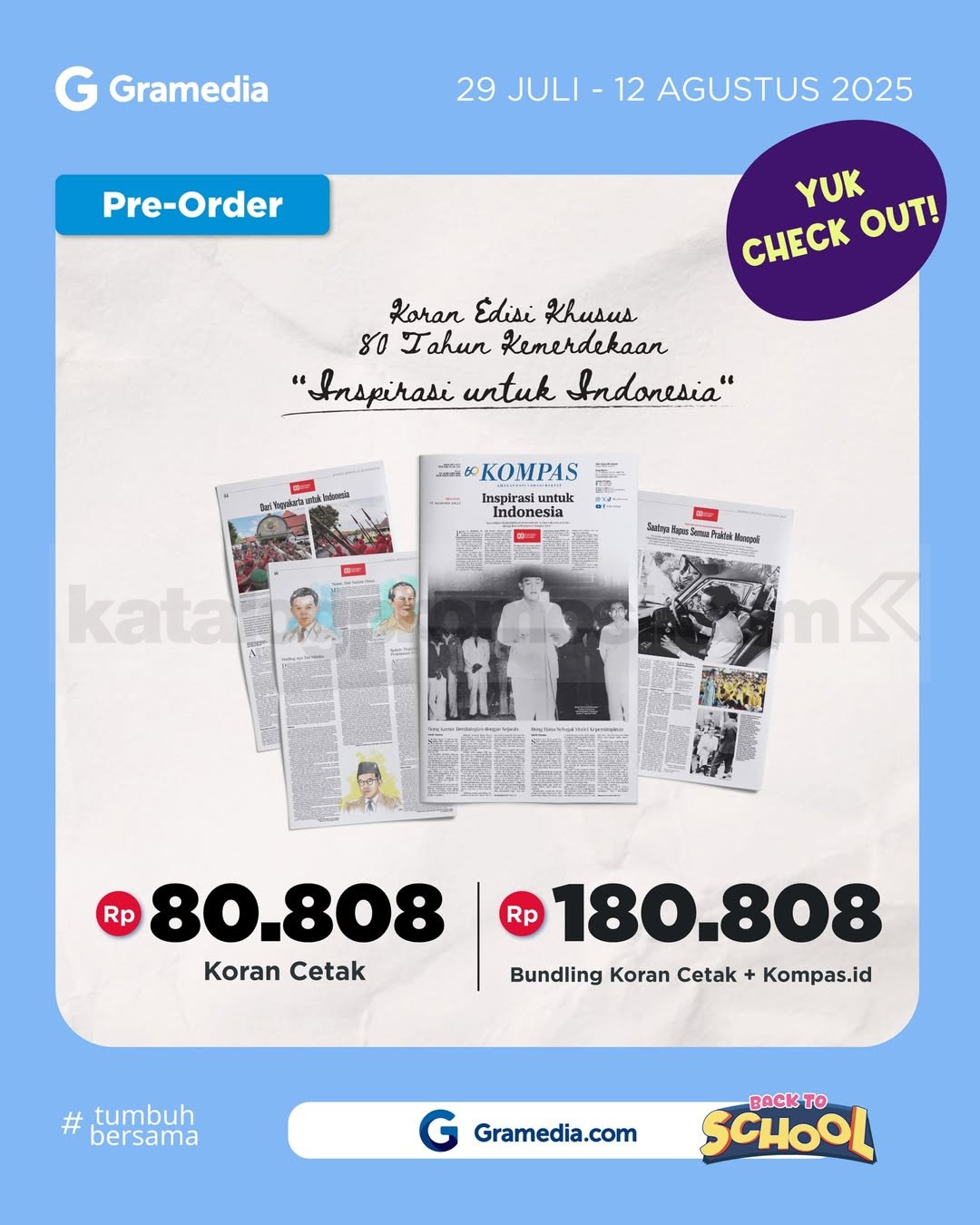 Pre-Order Koran Kompas Edisi Khusus 80 Tahun Kemerdekaan di Gramedia Mulai 80K