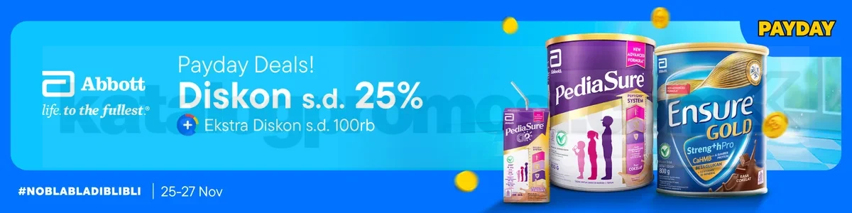 Promo Abbott di Blibli Payday Diskon 25% + Ekstra 100K 