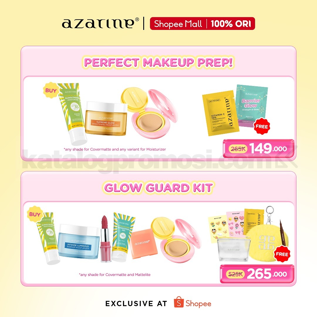 Promo Azarine di Shopee Exclusive Launch dan Xtra Voucher + Tebus Murah 