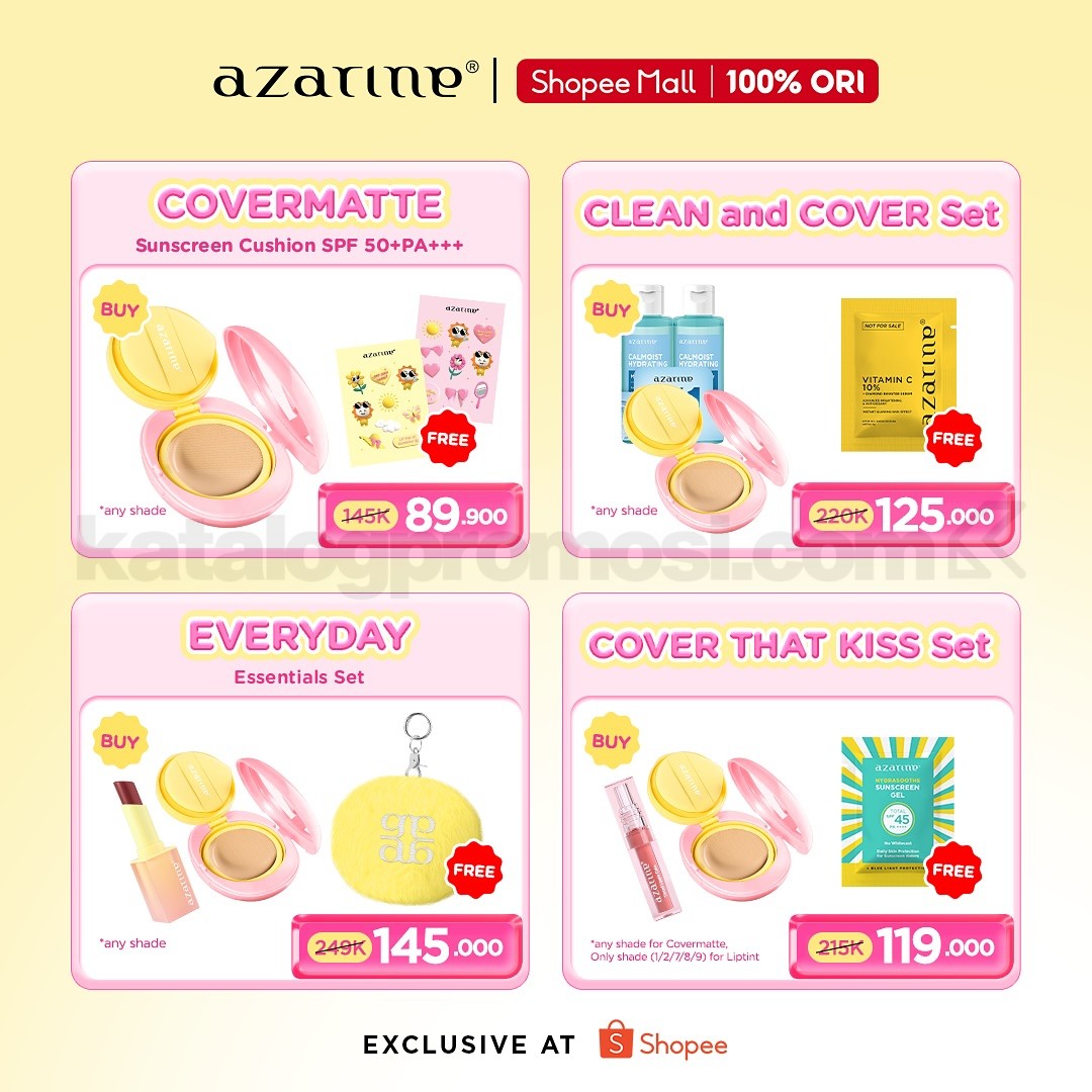 Promo Azarine di Shopee Exclusive Launch dan Xtra Voucher + Tebus Murah 