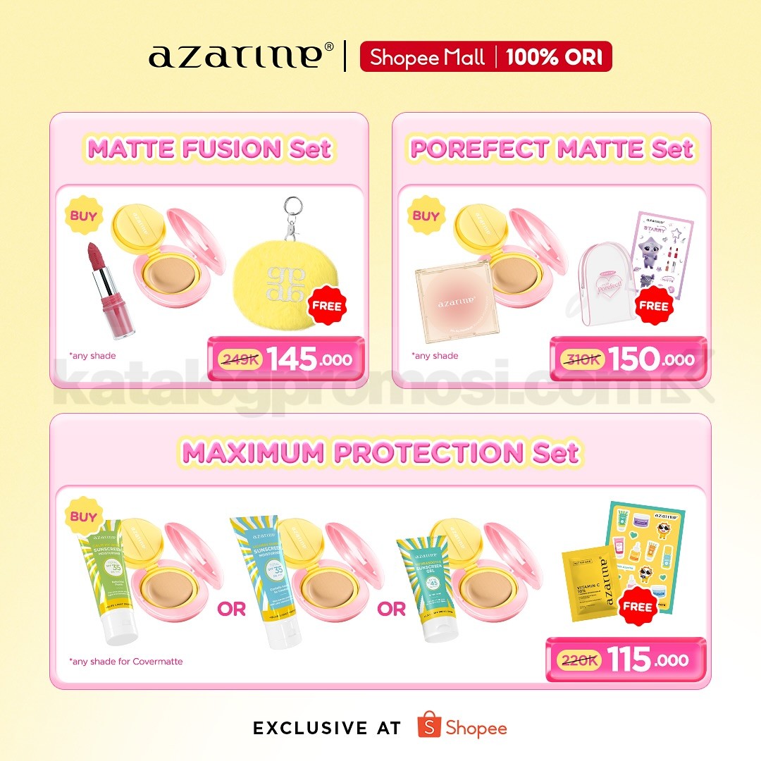 Promo Azarine di Shopee Exclusive Launch dan Xtra Voucher + Tebus Murah 