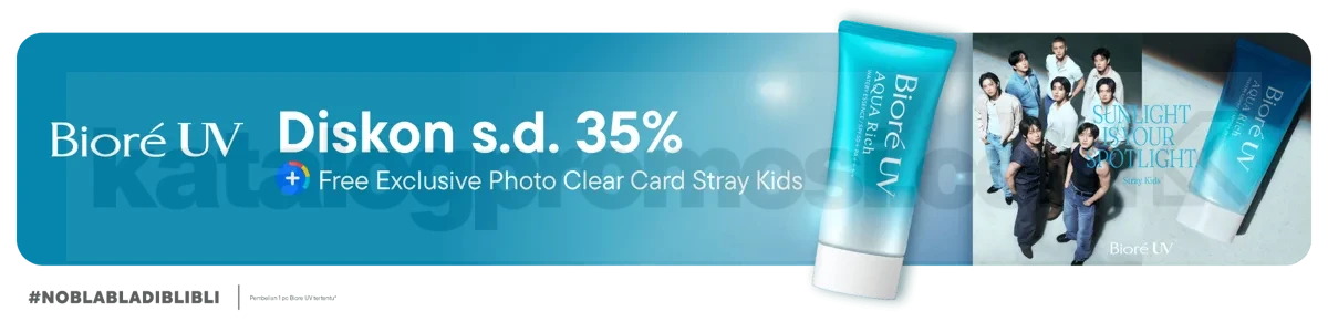 Promo Biore UV di Blibli Diskon 35% + GRATIS Photo Clear Card Stray Kids