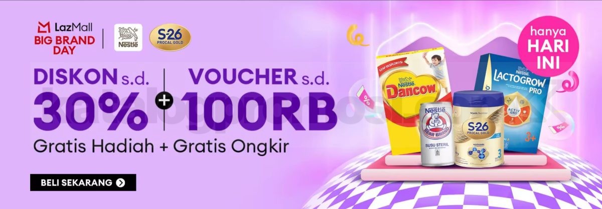 Promo Dancow Lactogrow S26 di Lazada Diskon hingga 30% + Voucher 100K 