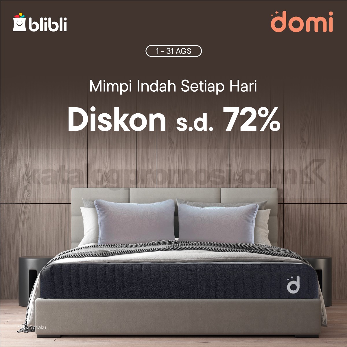 Promo Domi Bed di Blibli Diskon hingga 72% 