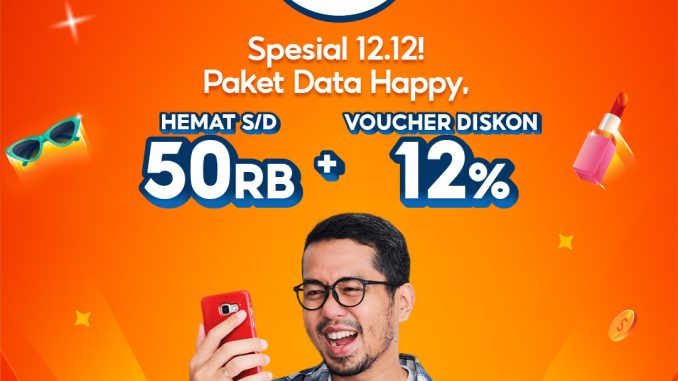 Promo Happy Tri di Shopee 12.12! Hemat 50K + Voucher 12%