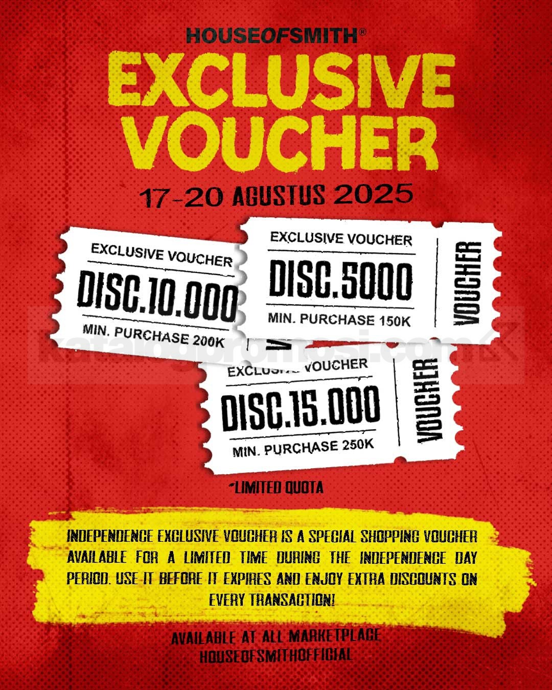 Promo House Of Smith di Shopee Diskon hingga 80% + Flash Voucher Kemerdekaan 