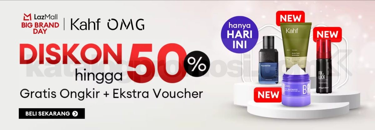 Promo Kahf dan OMG di LazMall Diskon hingga 50% + Ekstra Voucher 