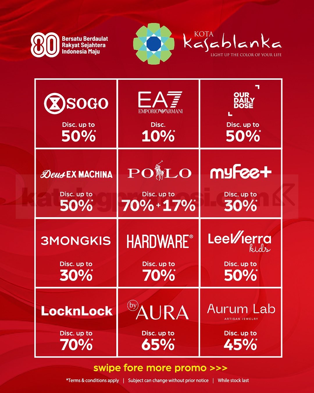 Promo Kota Kasablanka Indonesia Shopping Festival Diskon hingga 80%