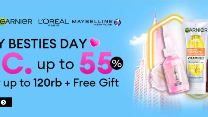 Promo Lazada Beauty Besties Day Diskon hingga 55% + Free Gift