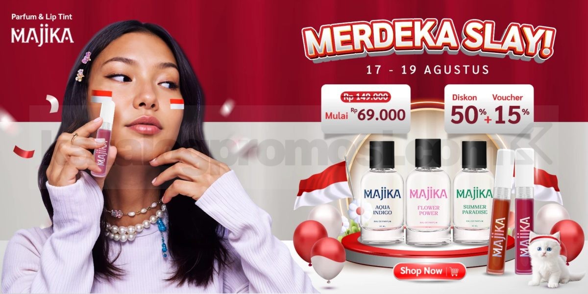 Promo Majika MERDEKA SLAY! Mulai 69K + Voucher 15% hanya di Shopee 