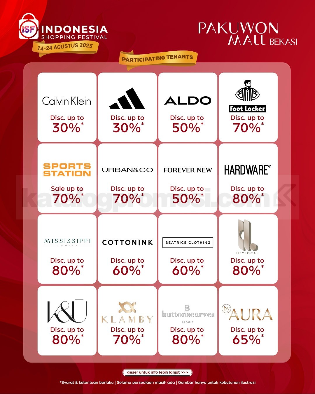 Promo Pakuwon Mall Bekasi Indonesia Shopping Festival Diskon hingga 80%