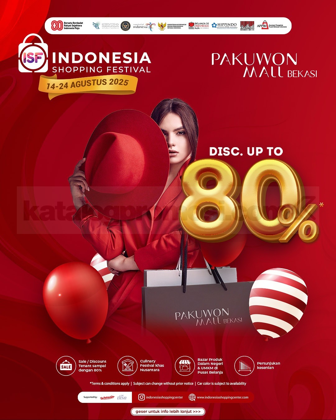 Promo Pakuwon Mall Bekasi Indonesia Shopping Festival Diskon hingga 80%