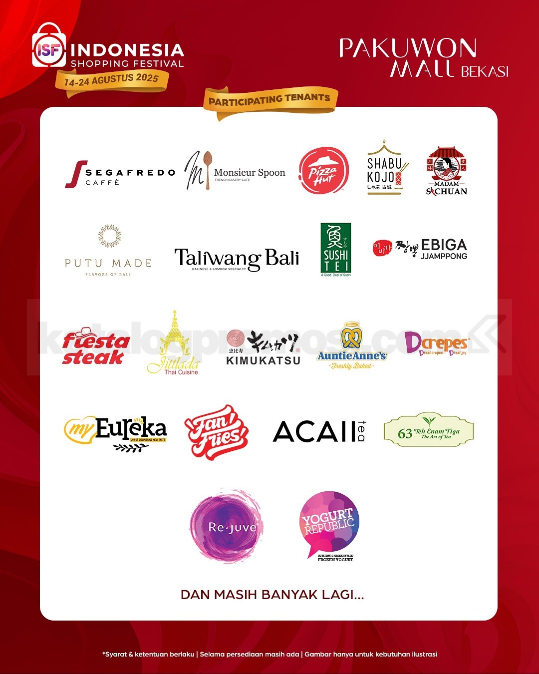 Promo Pakuwon Mall Bekasi Indonesia Shopping Festival Diskon hingga 80%