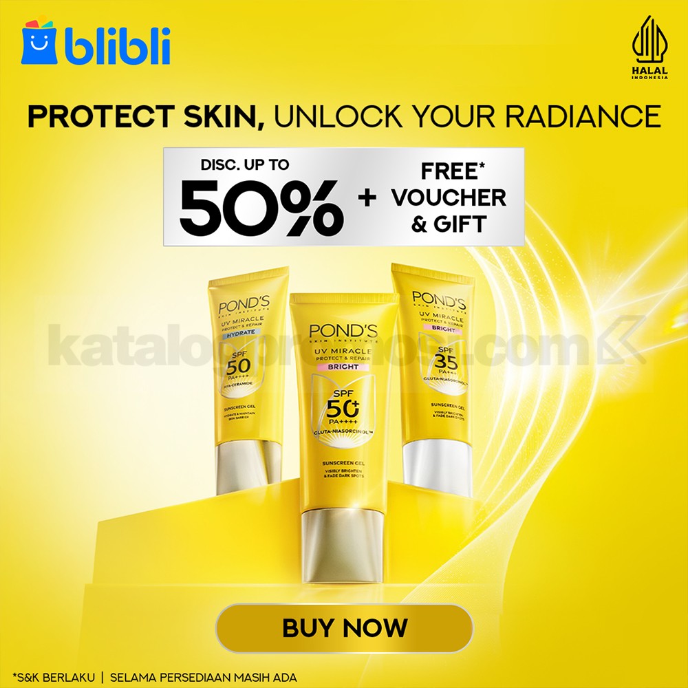 Promo Ponds UV Miracle di Blibli Diskon hingga 50% + Voucher dan Hadiah Gratis 