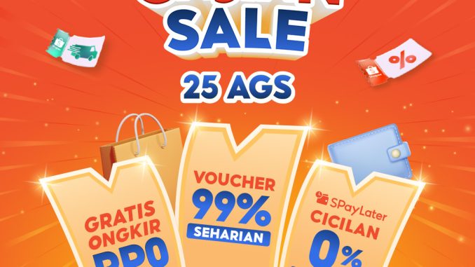 Promo Shopee GAJIAN SALE 25 AGS Gratis Ongkir Rp0 + Voucher 99% Seharian!