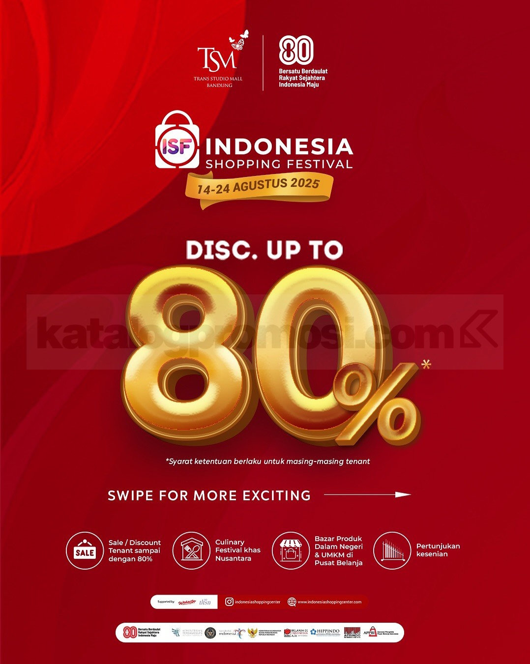 Promo TSM Bandung Indonesia Shopping Festival Diskon hingga 80%