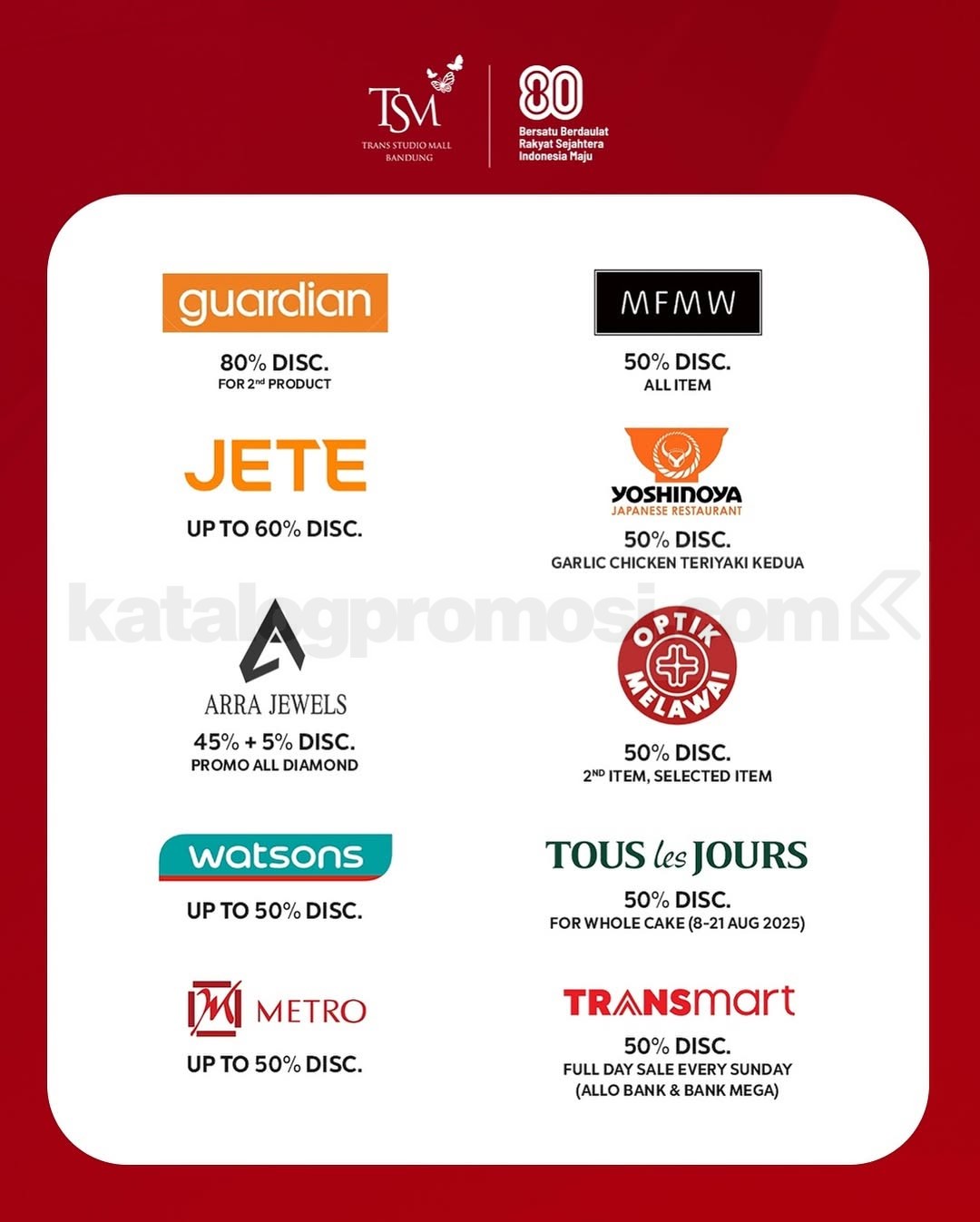 Promo TSM Bandung Indonesia Shopping Festival Diskon hingga 80%