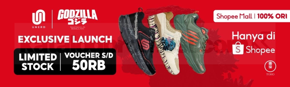 Promo UNERD x Godzilla Exclusive Launch di Shopee LIMITED STOCK + VOUCHER 50K!