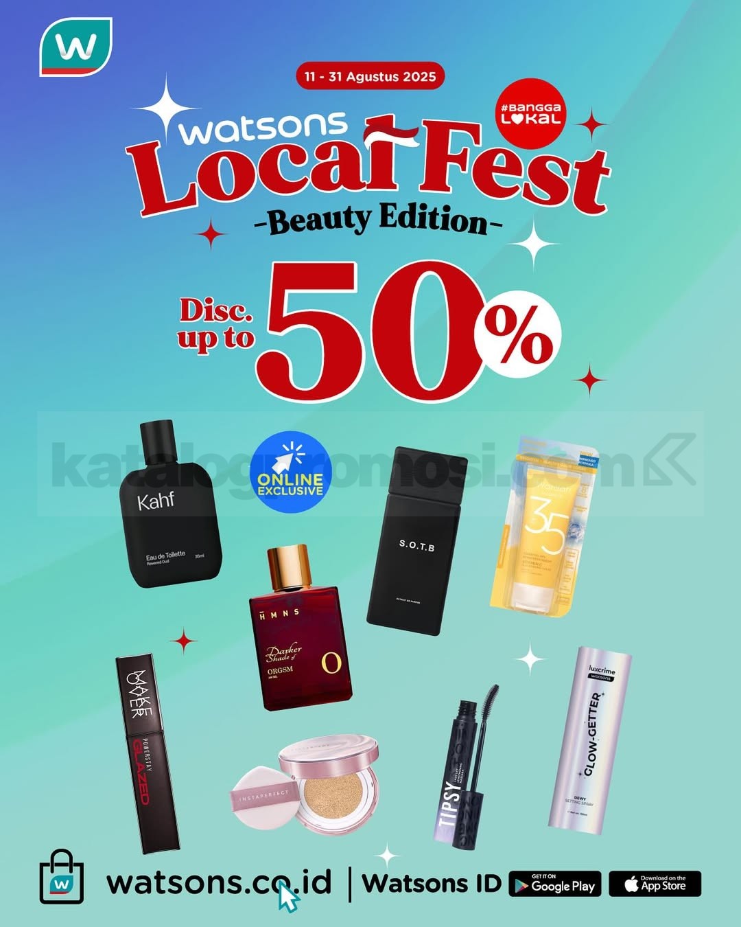 Promo Watsons Local Fest Diskon hingga 50% Online Exclusive