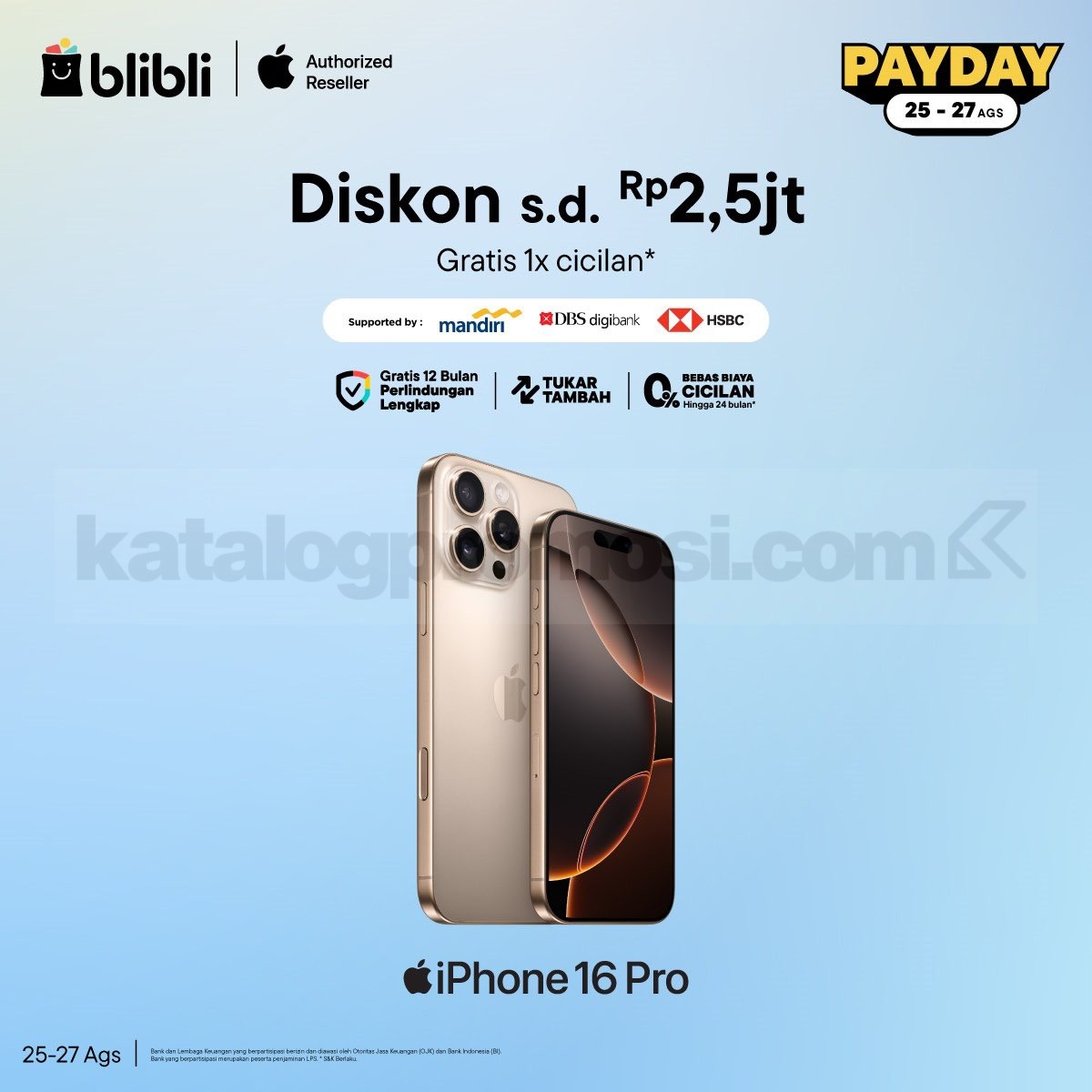 Promo iPhone di Blibli Payday Diskon hingga 2,5 Juta dan GRATIS 1x Cicilan! 