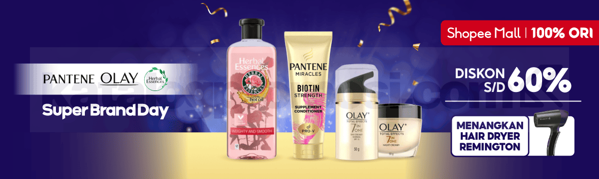 Super Brand Day P&G di Shopee Mall Diskon hingga 60% + GRATIS Hair Dryer! 