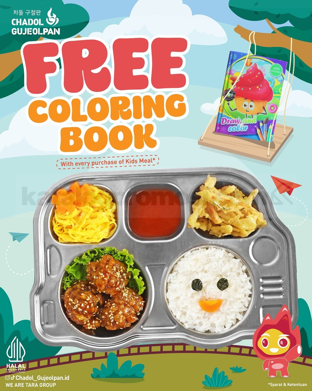 Promo Chadol Gujeolpan Kids Meal Gratis Coloring Book