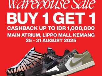 Nike Warehouse Sale di Lippo Mall Kemang 25 - 31 Agustus 2025 dengan promo beli 1 gratis 1 dan cashback hingga Rp1 juta
